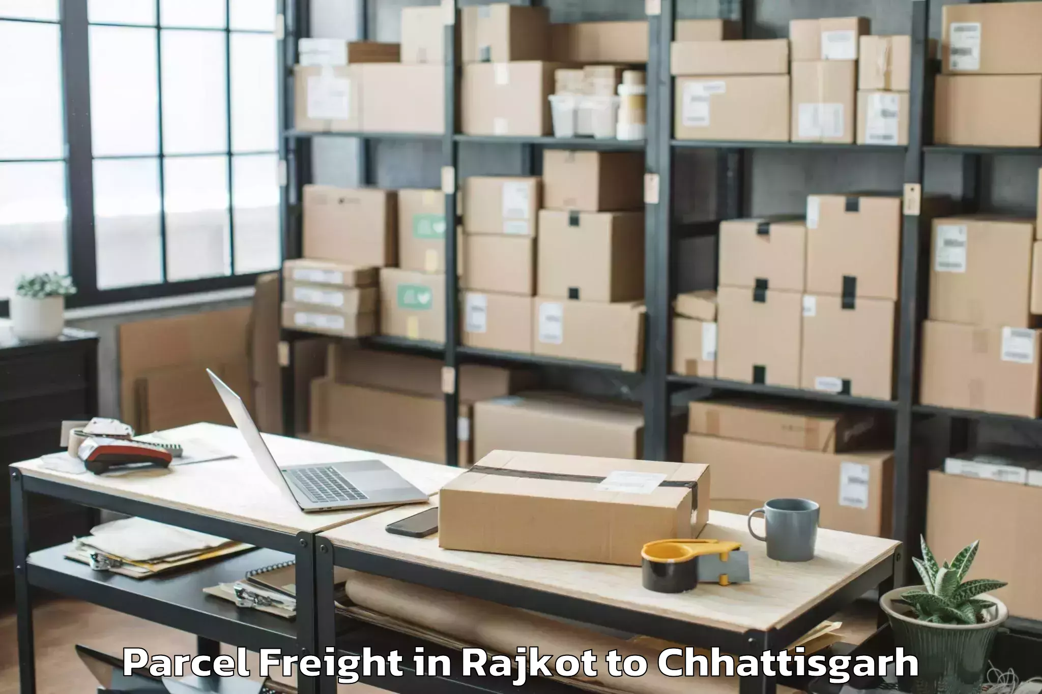 Book Rajkot to Mahasamund Parcel Freight